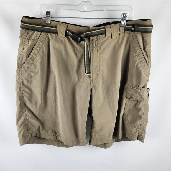 SOLD Ex Officio Shorts Mens 38x8 Brown Bermuda Hiking Short Belted Netted Lining - Picture 1 of 9